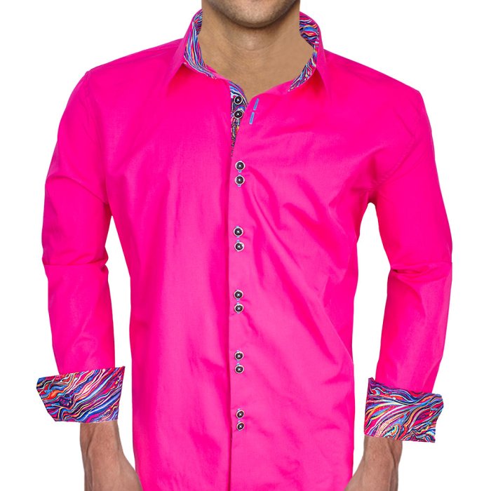 Mens fuschia dress shirt