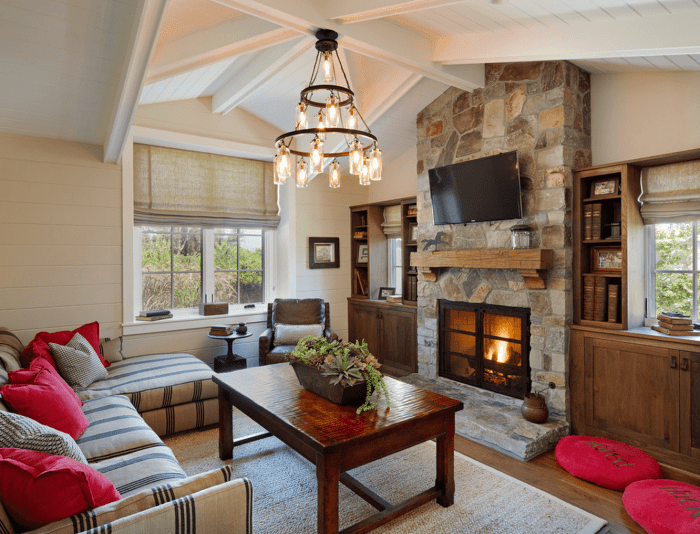 How to decorate large living room with fireplace