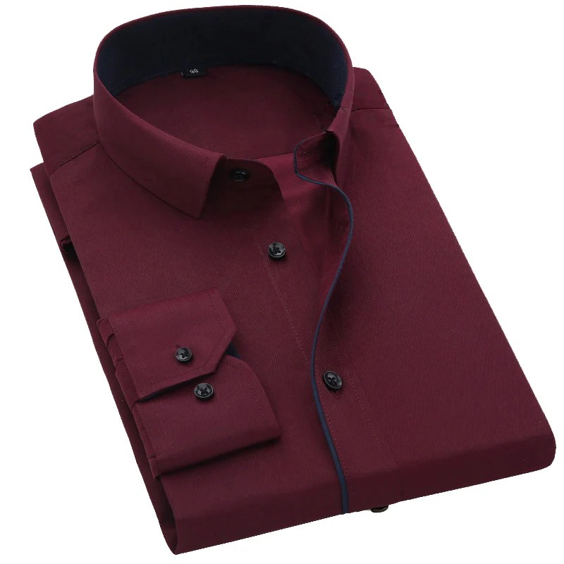 Burgundy dress shirts mens