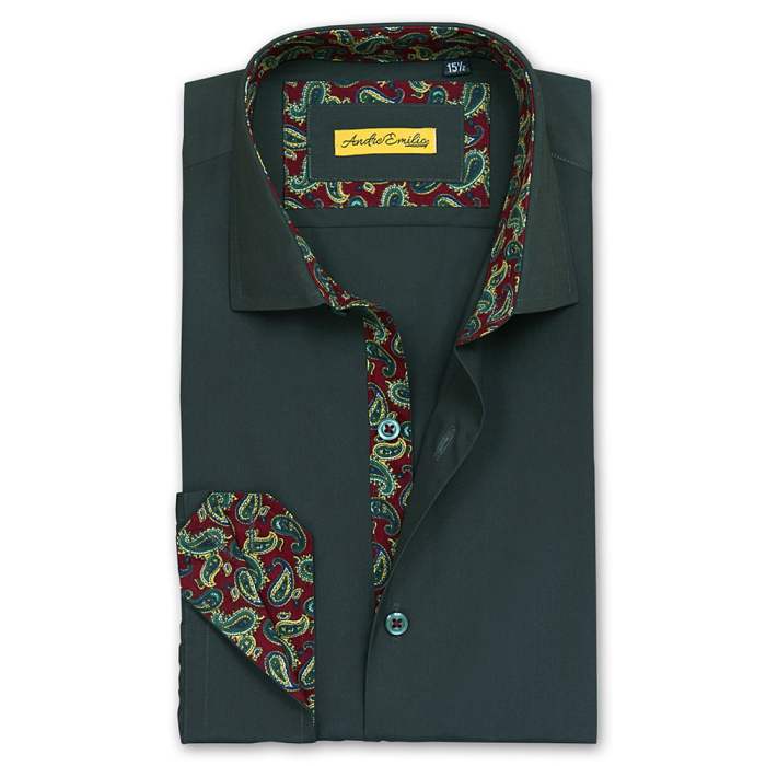 Green mens dress shirt