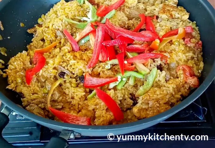 Valenciana arroz chorizo shrimp recetas samosa