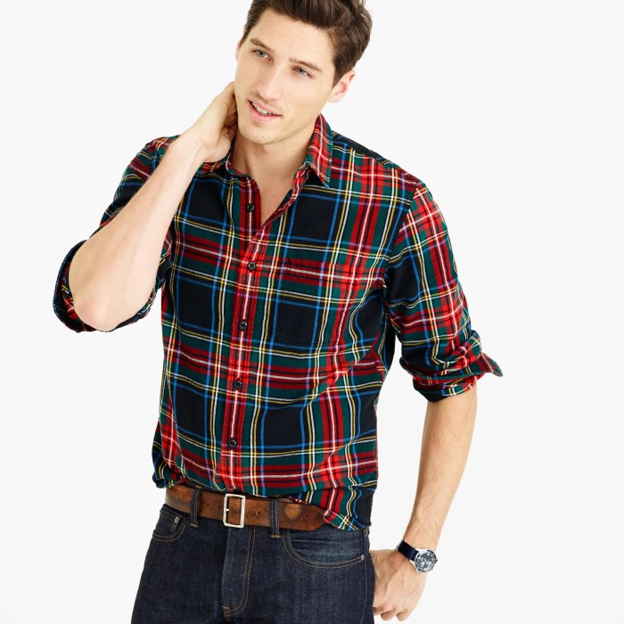 Plaid mens dress shirt