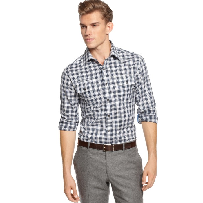 Plaid mens dress shirt